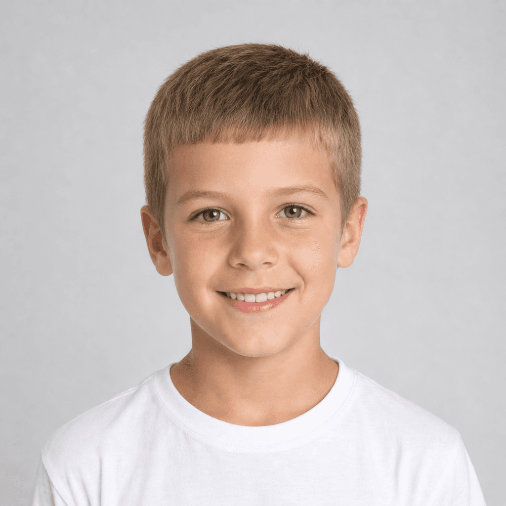 Caesar Cut kids' hairstyle reference image