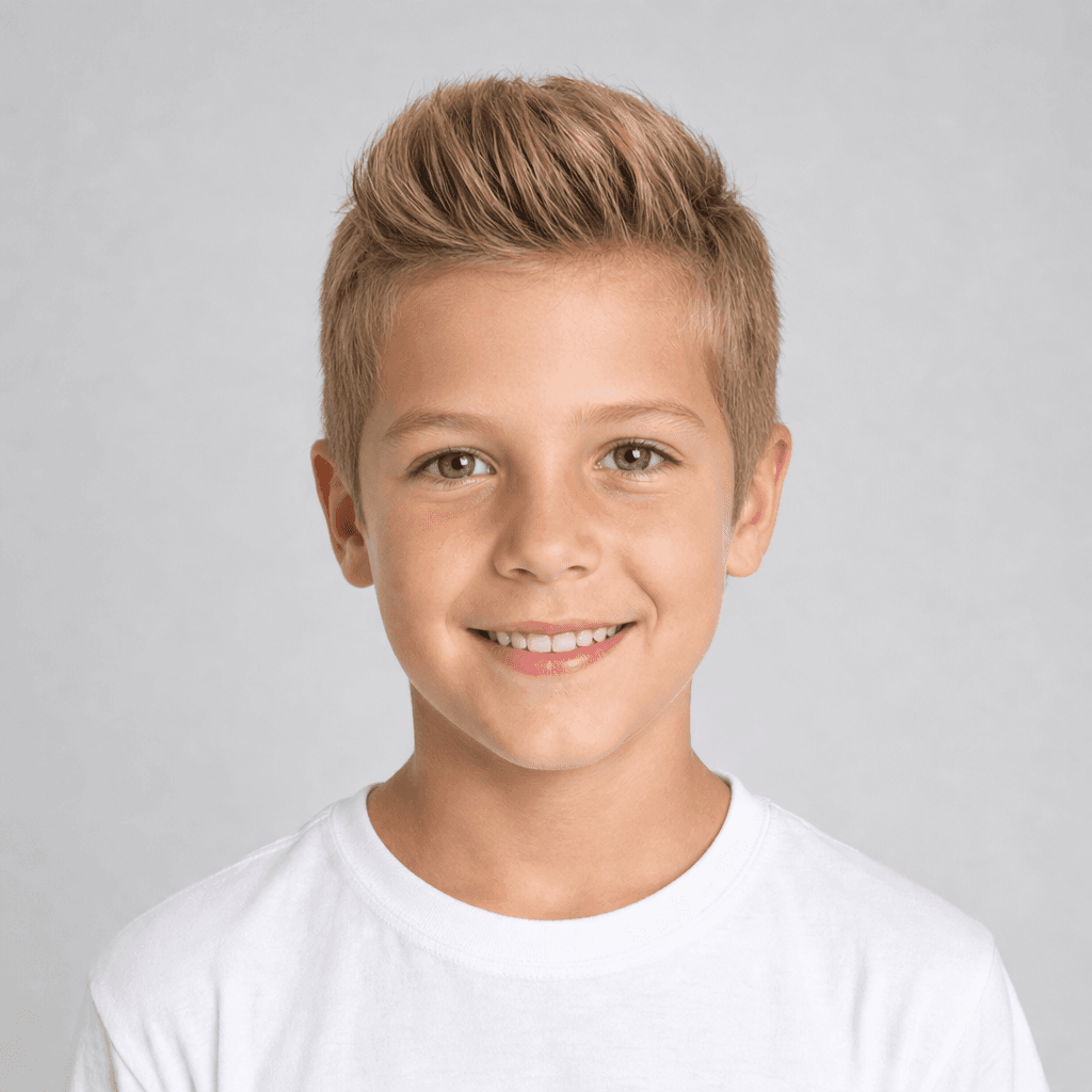Short Pompadour kids' hairstyle reference image