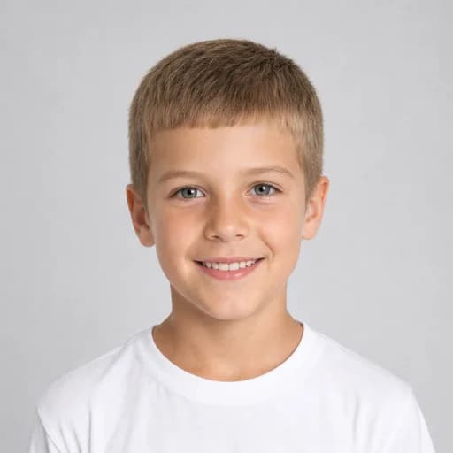 Caesar Cut kids' AI hairstyle preview