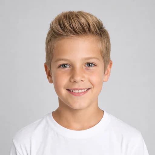Short Pompadour kids' AI hairstyle preview