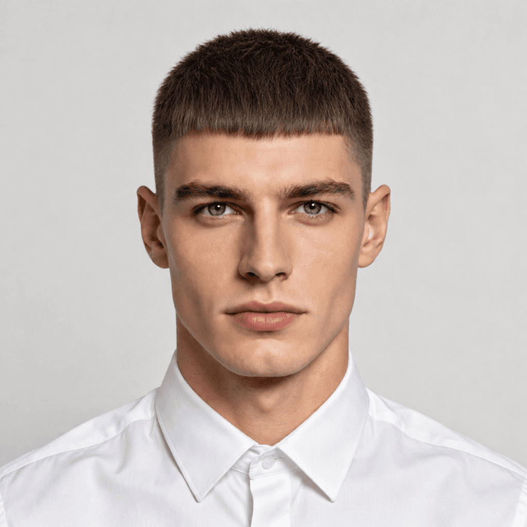 Edgar Cut men's hairstyle reference image