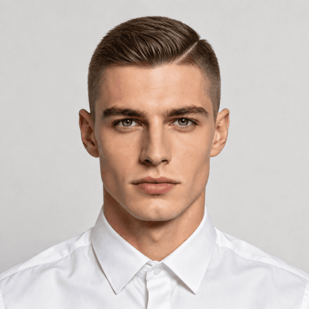 Hard Part men's hairstyle reference image