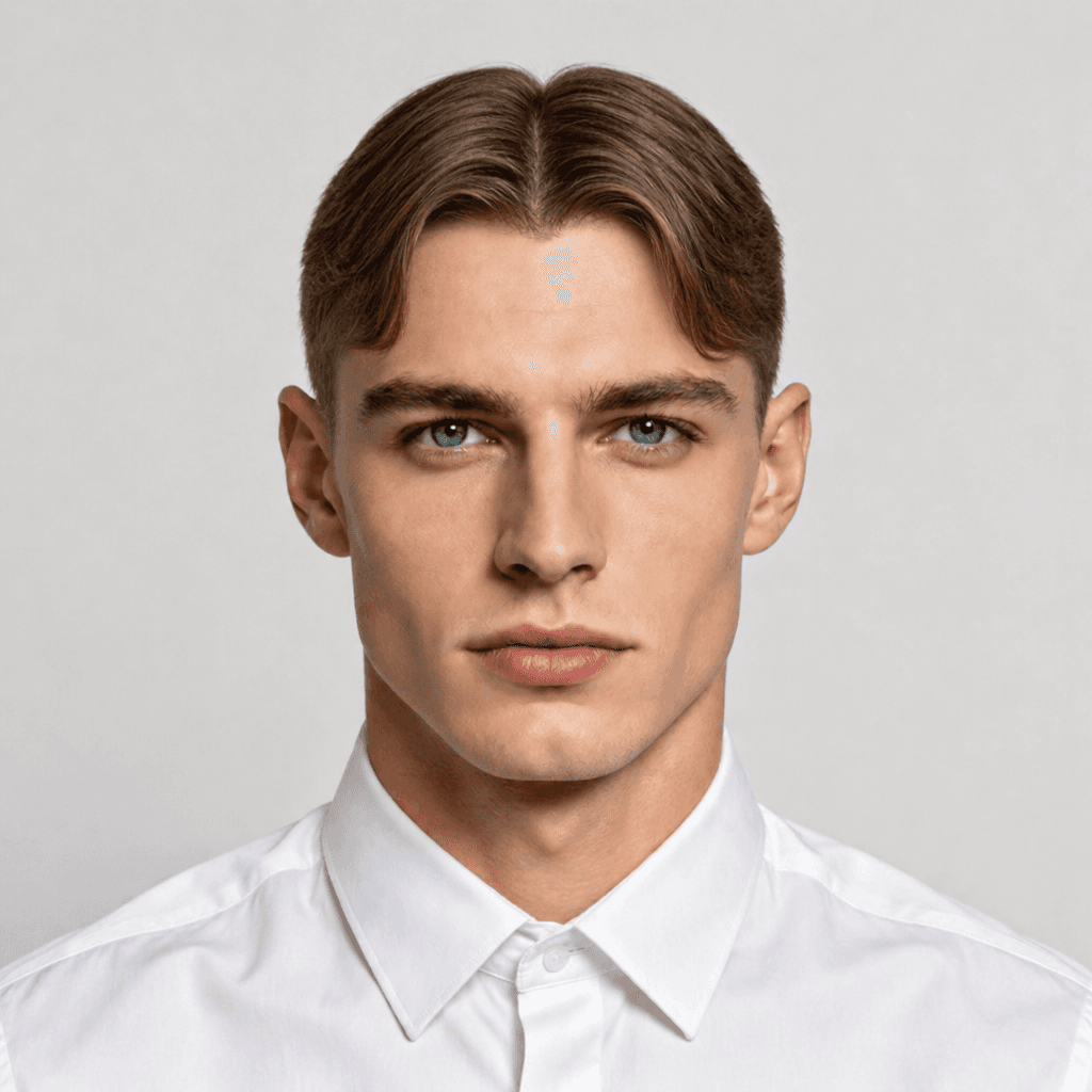 Middle Part men's hairstyle reference image