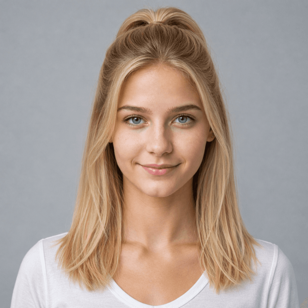 Half-Up Half-Down women's hairstyle reference image