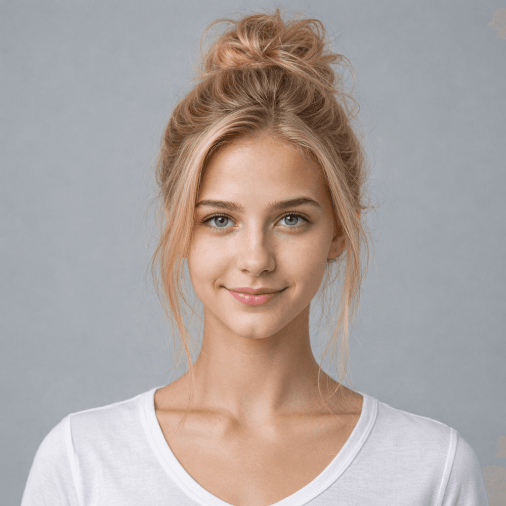 Messy Bun women's hairstyle reference image