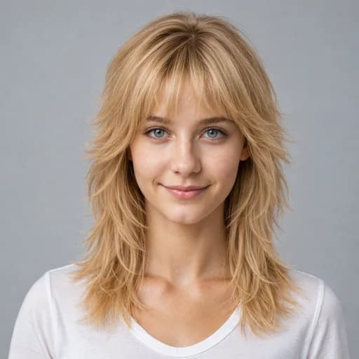 Wolf Cut women's AI hairstyle preview